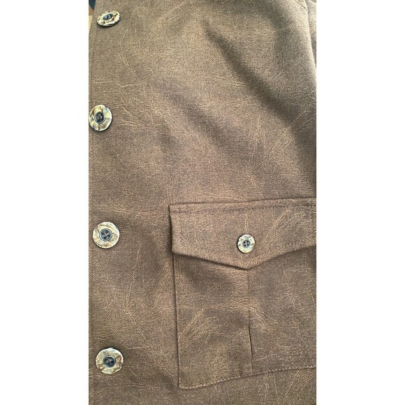 Conrad C Distressed Leather Look Brown Jacket sz 6 - Picture 5 of 5